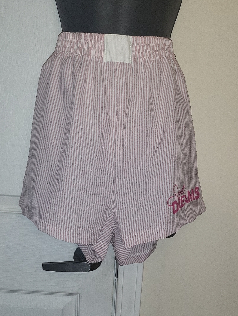 Girl Pink Striped Elastic-Waist Shorts